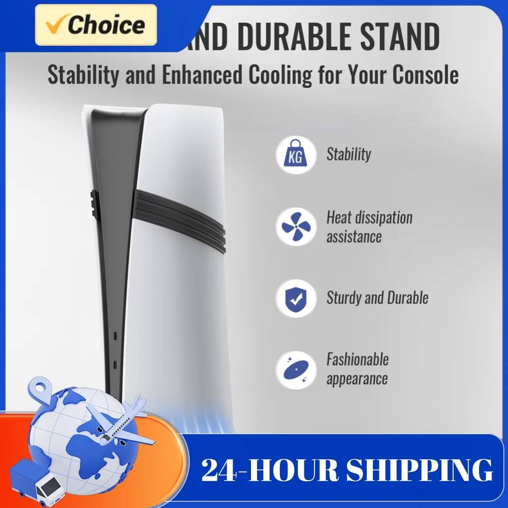 Portable Metal Vertical Stand Game Console Base Bracket Anti-Slip Base Game Console Host Stand for Pro/ Slim/ Console