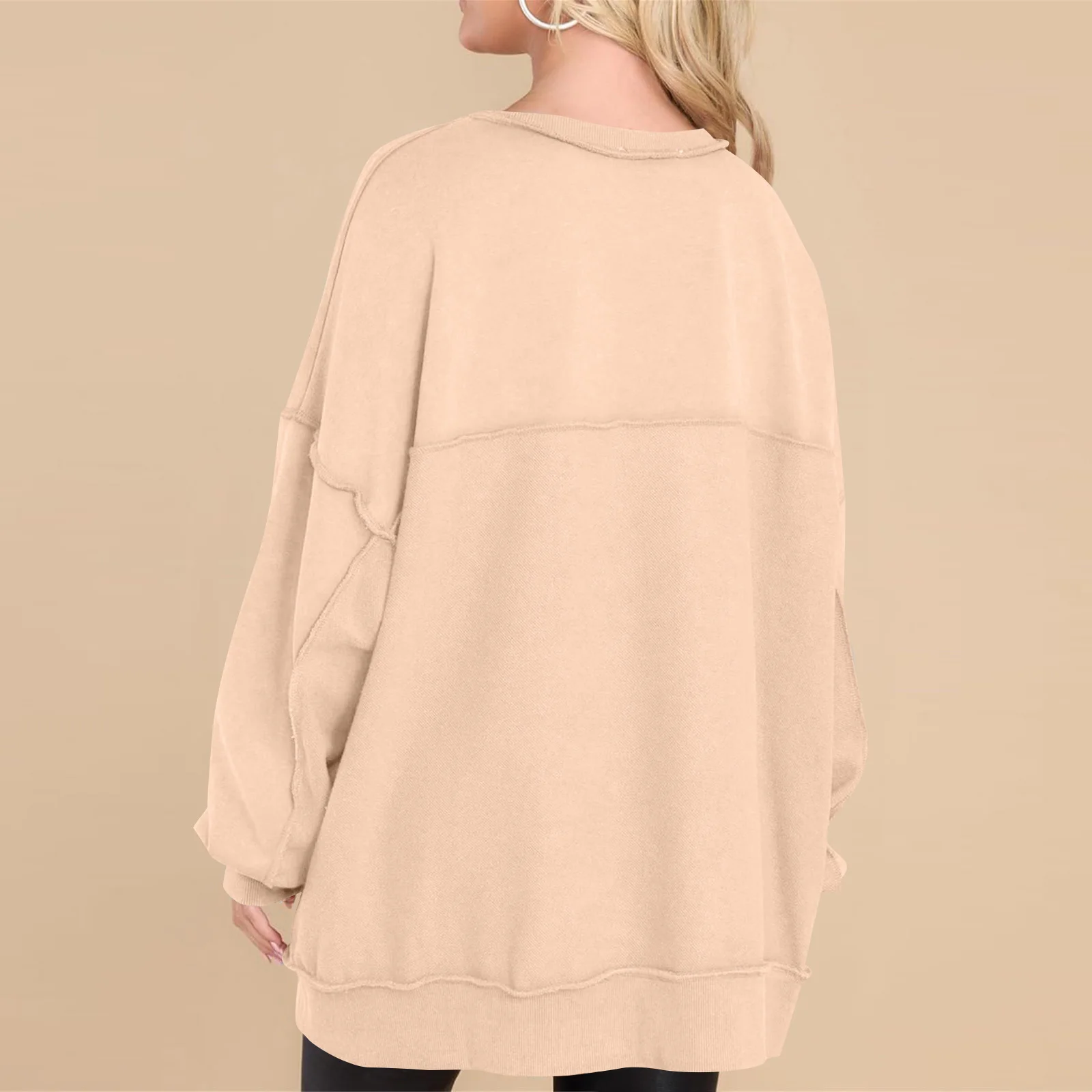 レディース長袖Rネックシャツ秋ファッションカジュアルビジネストップスチュニックブラウス婦人服トップス女性用スダデラス・デ・ムヘル