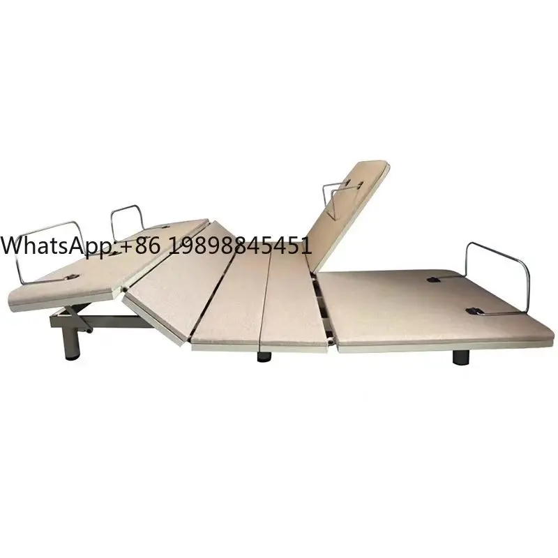

Large Double Adjustable Bed Frame Wooden Lifting Belt Massage Bed Frame Zero Gravity USB Remote Control Bed Frame
