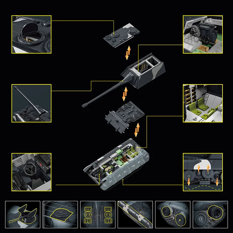 En STOCK technique Ww2 militaire E-100 char destructeur blocs de construction briques assemblage modèle jouets pour garçons coffret cadeau de noël