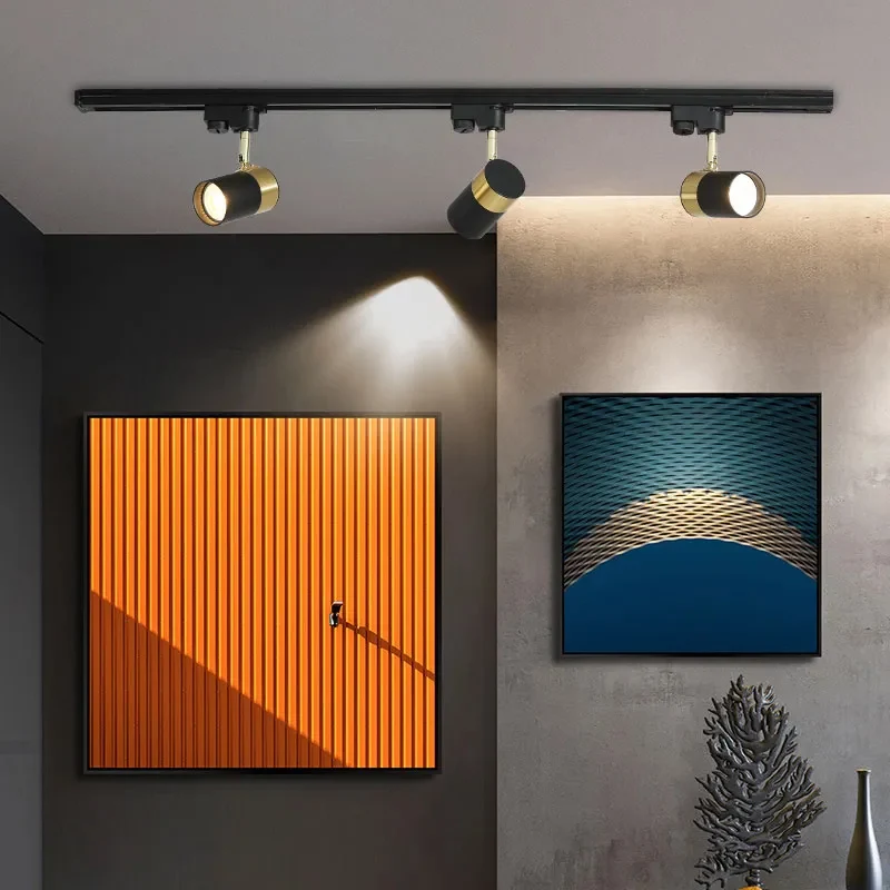 Led Track Ceiling Lamp Freely Collocation Spotlight Home Background Wall Living Room Clothing Store Guide Rail Slide Line Lights