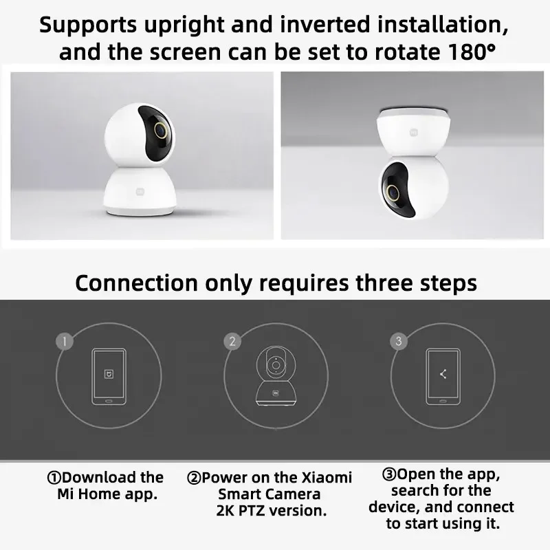 Miui Mijia Smart Home WiFi Surveillance Security Camera PTZ 2K Night Vision Indoor Baby Video Monitor Work With Smart Mijia