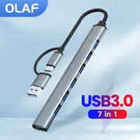 Olaf 7 in 1 USB C Hub USB Hub Multiport USB/Type C Splitter USB3.0/2.0 Hub Extender For PC Laptop USB C Hub USB Docking Station