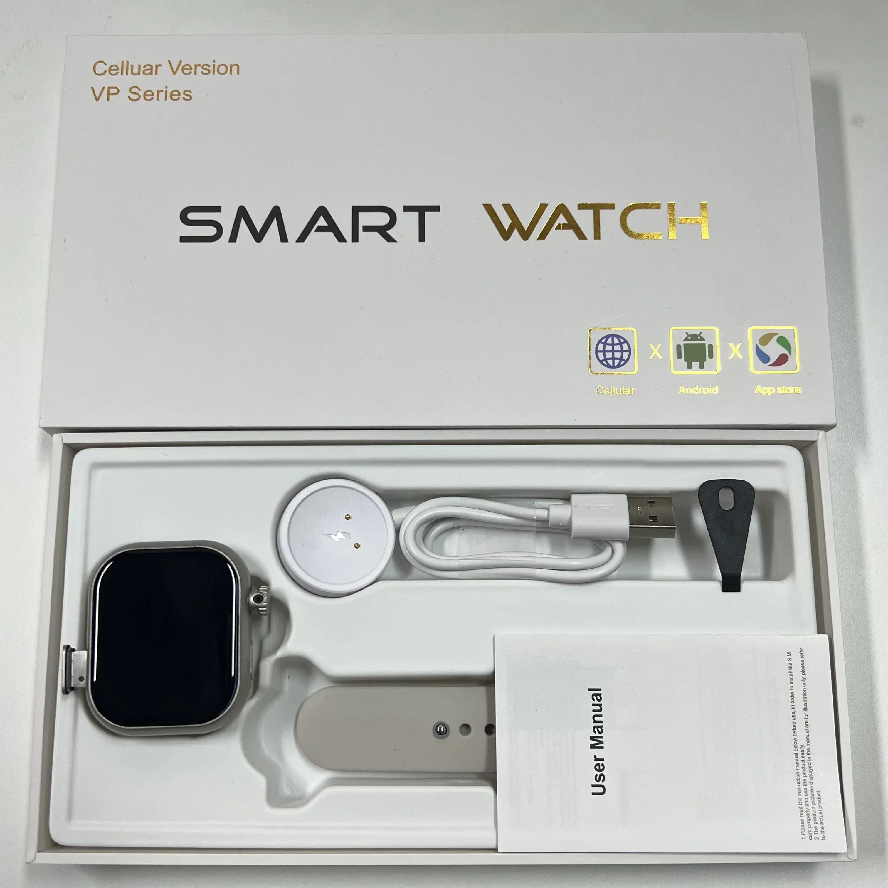 Android Smartwatch with 180° Rotating Camera & SIM Card Slot