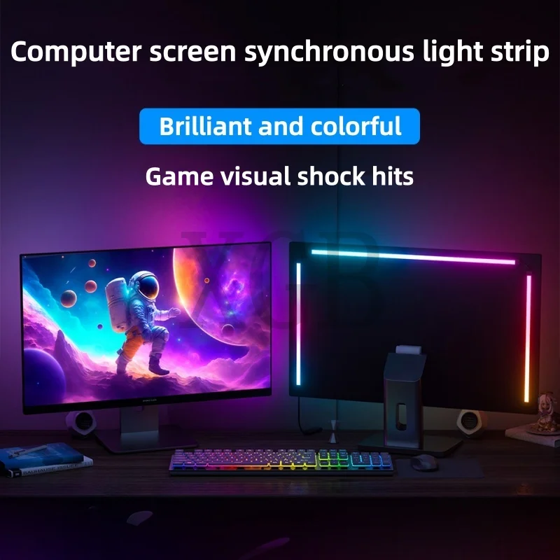 rgbゲーミングライトストリップモニターバックライトledディスプレイ同期pc雰囲気スクリーンapp音楽同期装飾ゲームルームパーティー