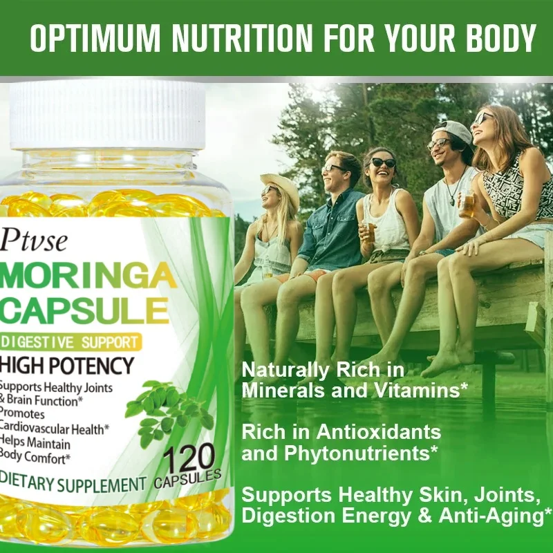 Moringa Oleifera 1000 mg Kapseln extra Potenz 50:1 Extrakt energetisie rendes Antioxidans, 60/120 vegetarische Kapseln