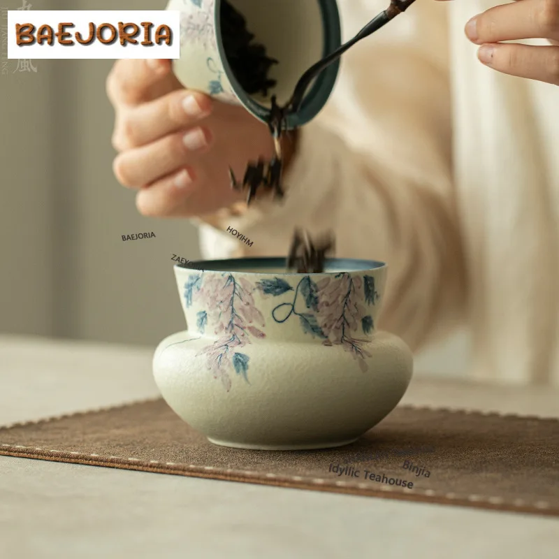 350ml Underglaze Color Tea Washing Hand-painted Panda Jianshui Tea Washing Basin Tea Garbage Can Household Chaxi Collection Gift