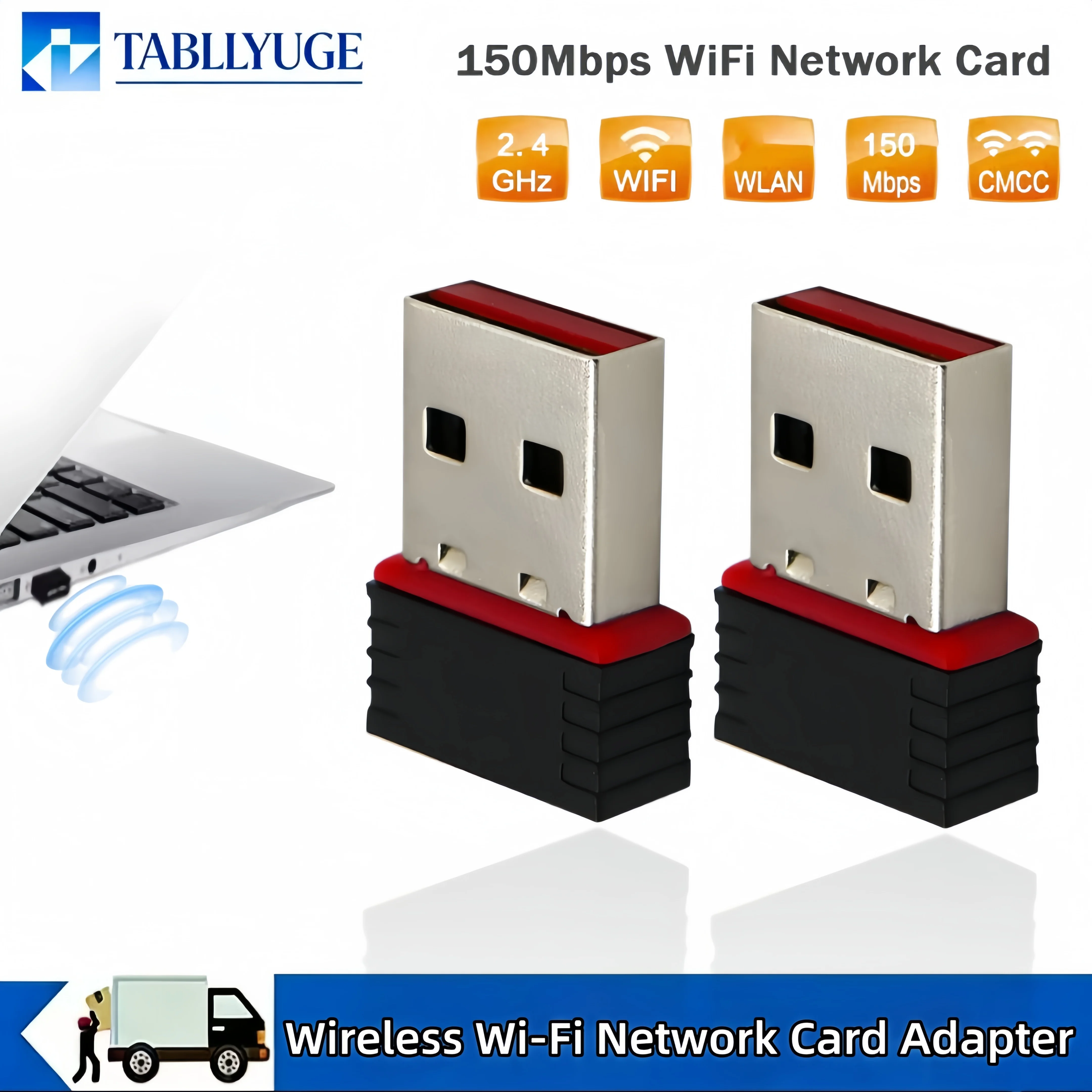 150Mbps USB WiFi Adapter RTL8188 2.4GHz Wireless Network Card 802.11b/g/n Mini WiFi Dongle WiFi Receiver for Desktop Laptop