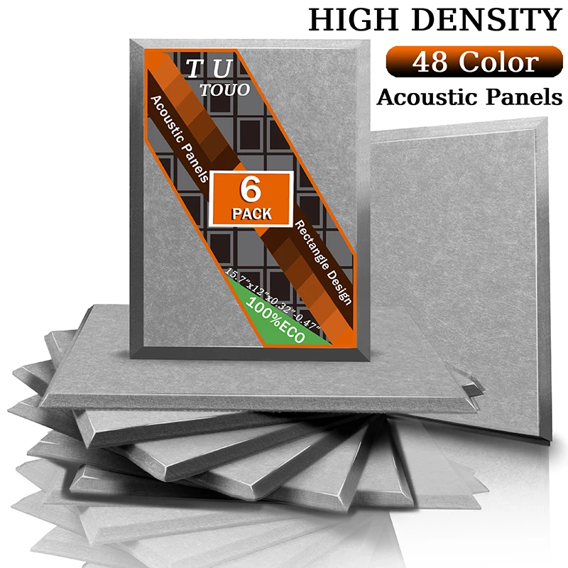 TOUO 6 Pcs Acoustic Insulation Panels Studio High Density Wall Soundproofing Ktv Sound Insulation Material Acoustic Treatment