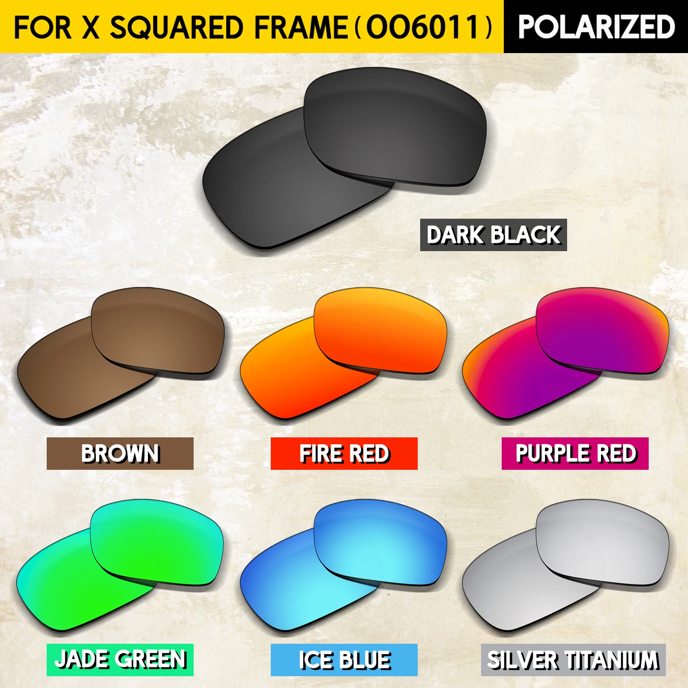 

Thickness of 1.5MM Polarized Replacement Lenses for Oakley X Squared OO6011 58mm Sunglasses-Multi Colors