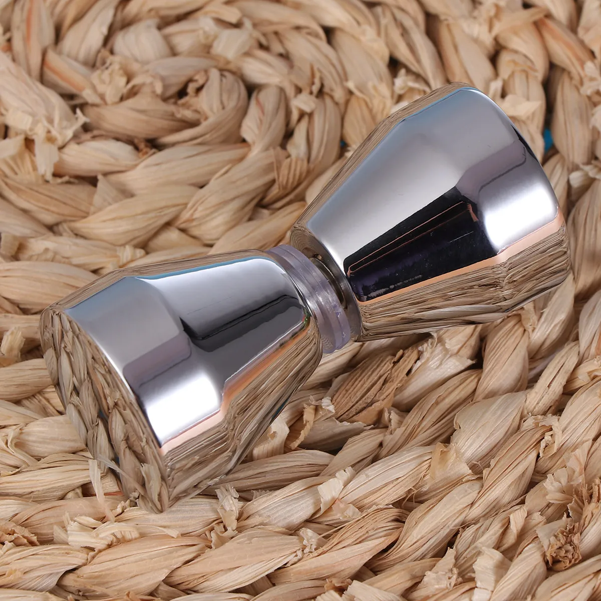 Aluminum Alloy Round Knob Shower Door Handle 7.5x3.5x3.5cm Silvery Elegant Flush Pull Handle for Residential Commercial Doors