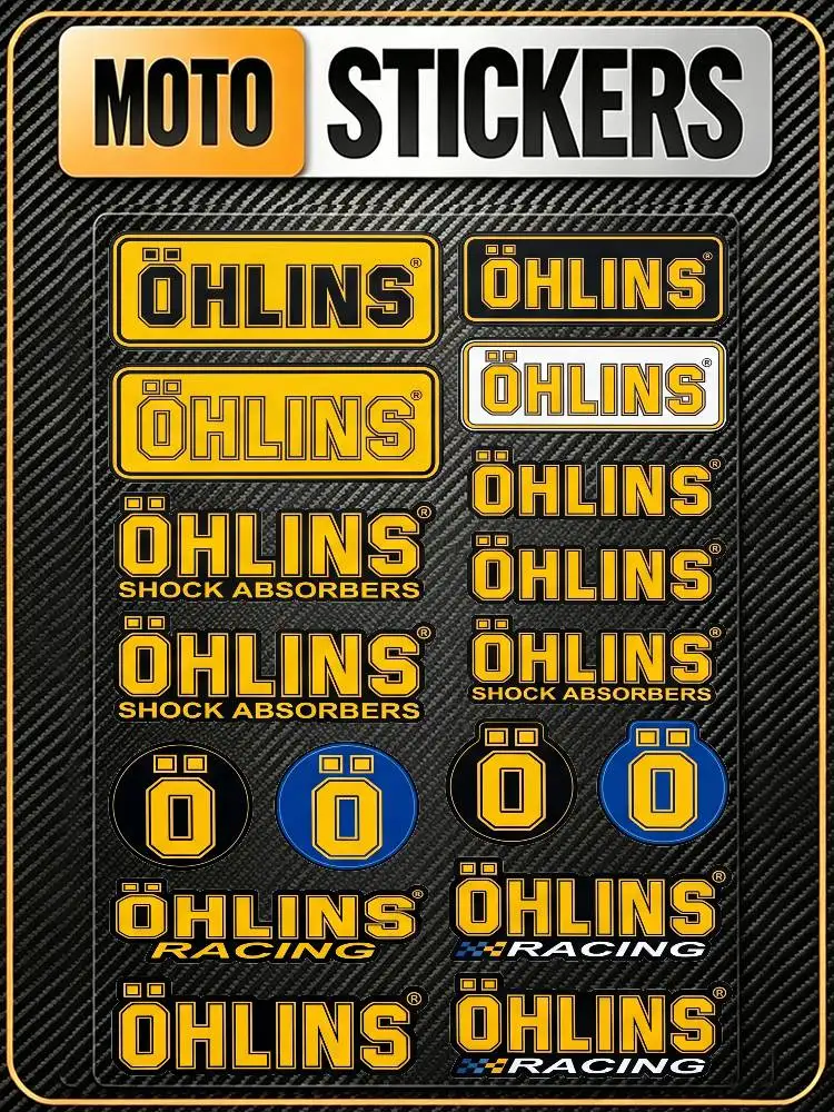 

FOR OHLINS Universal Multi-Purpose Reflective Waterproof Stickers Scratch Conceal For Auto Bike Helmet Mug Fridge Decoration