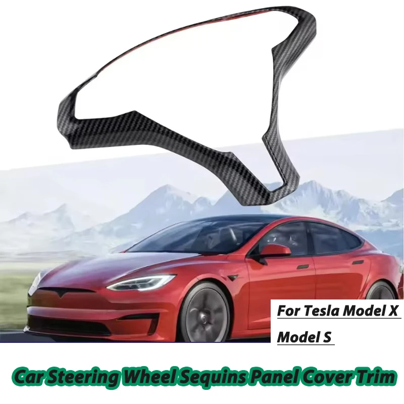 For Tesla Model X Model S 2016 -2021 Car Steering Wheel Sequins Panel Cover Trim Car Inner Modification Accessory
