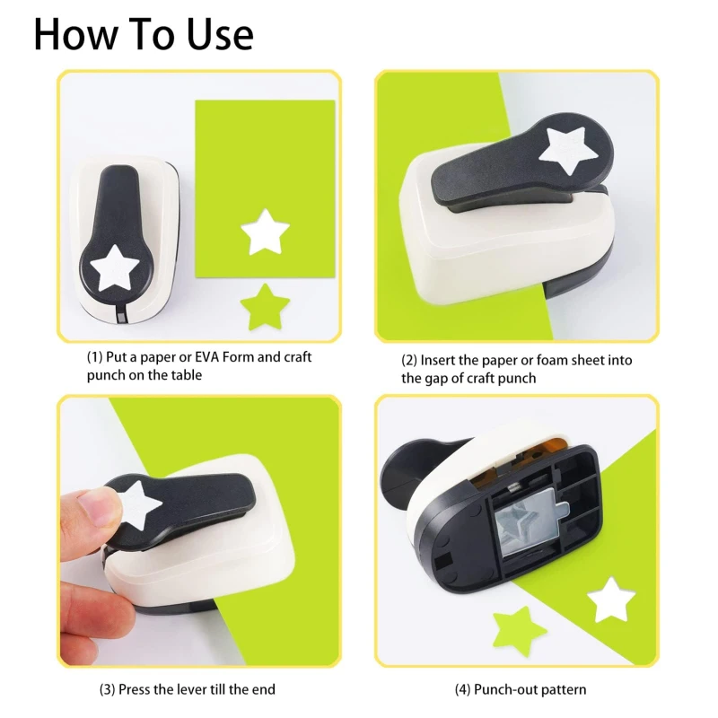 Kids Diy Craft Star Hole Punch Plakboek Papier Puncher Papiersnijder 9-25Mm Punch Scrapbooking Ponsen Embossing Cutter Puncher