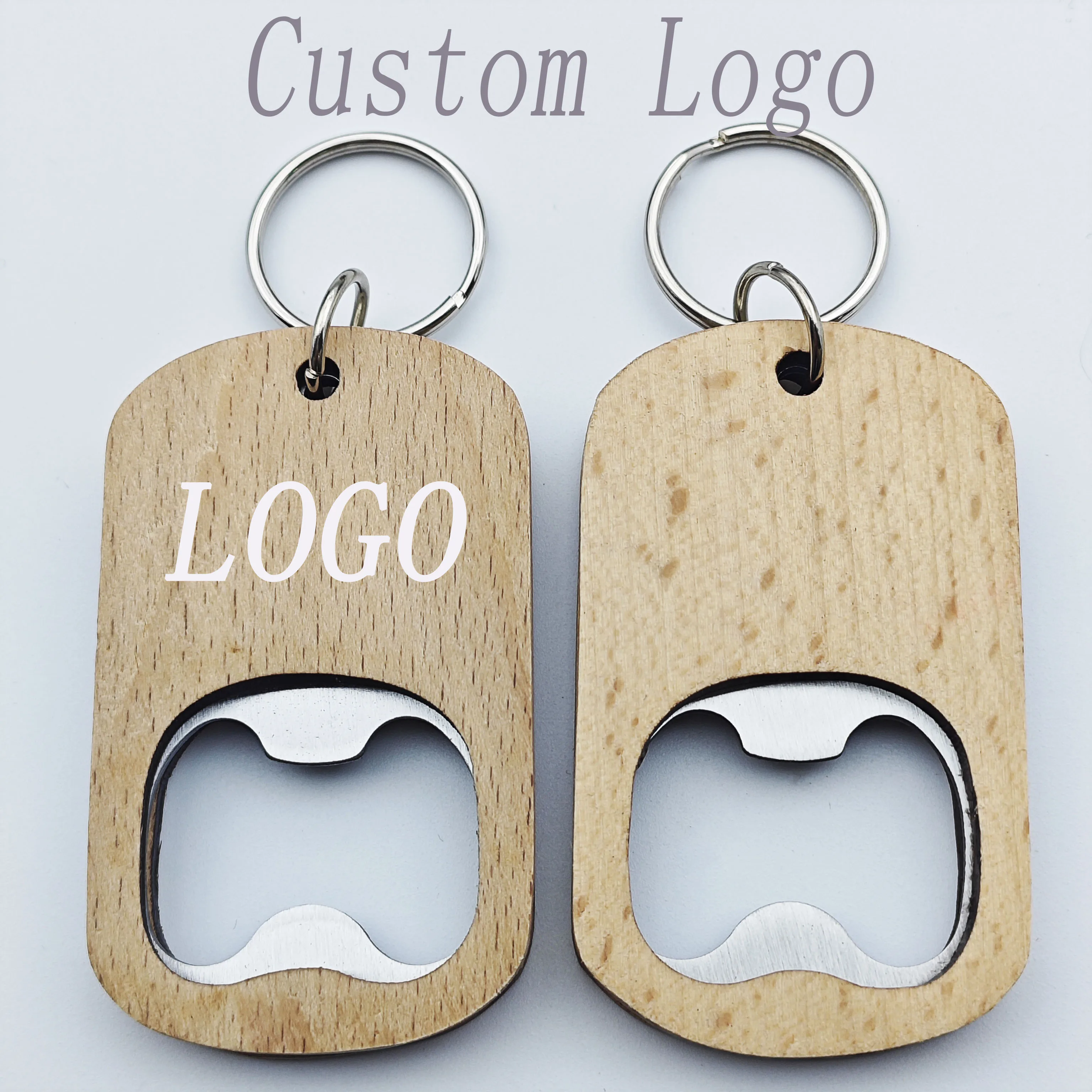 Simplicity Woodiness Beer Bottle Opener Keybuckle Keyring Wooden Artsand Crafts Custom Logo Name Keychain Carving Pendant Gift