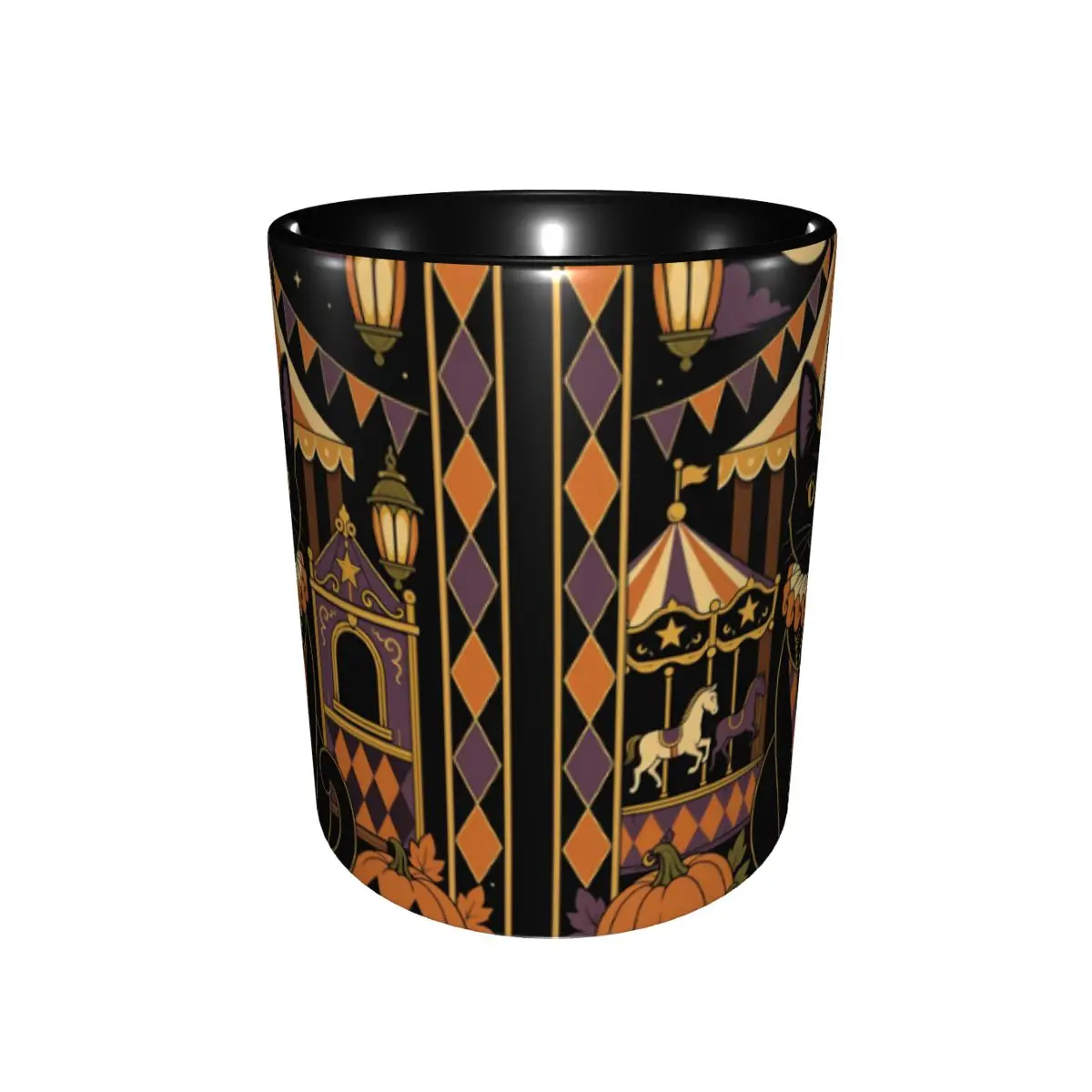 Halloween Black Cats Mug Cute Spooky Carnival Circus Coffee Cup Gifts For Kids Adult