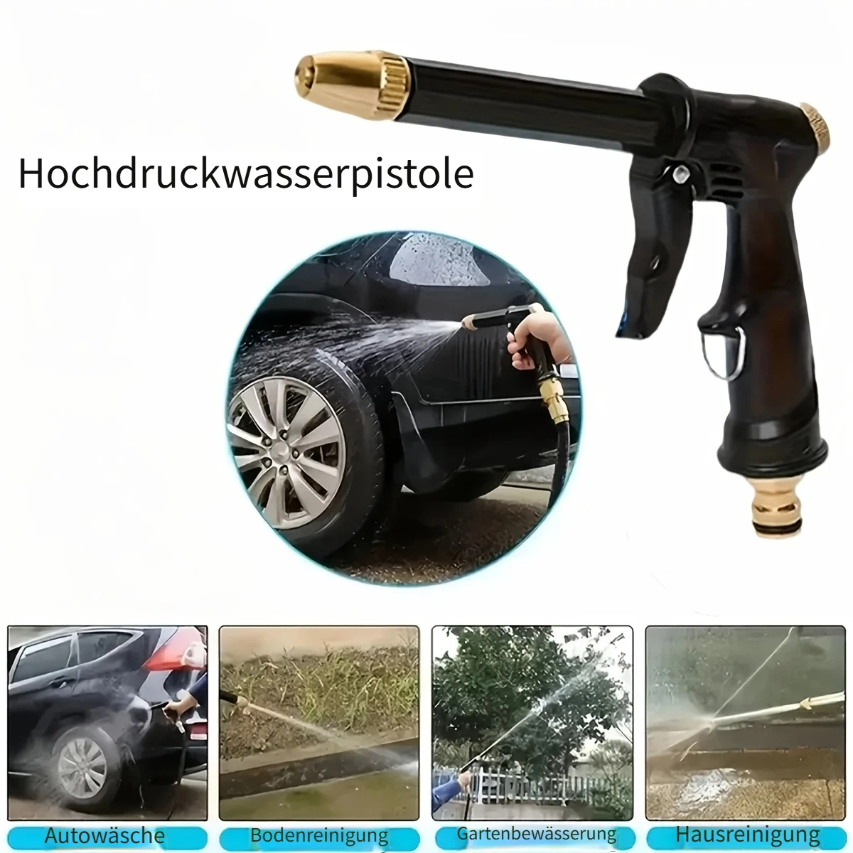 Flexible Expandable Garden Water Hose 25-100FT, Long Handle Plastic High Pressure Spray Gun Kit for Yard Watering & Car Cleaning