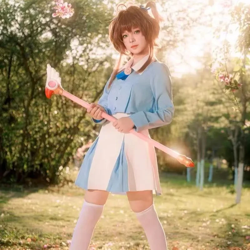 

KINOMOTO SAKURA Cosplay Costume Card Captor Lolita Kimono Uniform for Halloween Christmas Party Masquerade Anime Shows