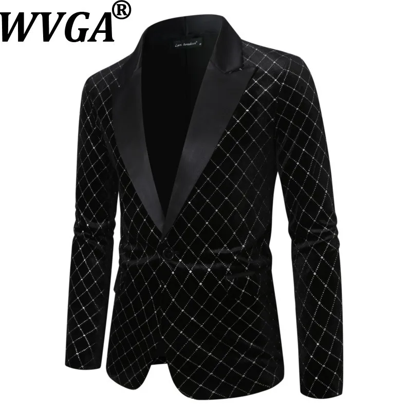 

WVGA Autumn Winter New Man Tide Diamond Pattern Trendy Design Long Sleeved Blazers Niche Chic Casual Suit Jackets Ins Y2K W13529