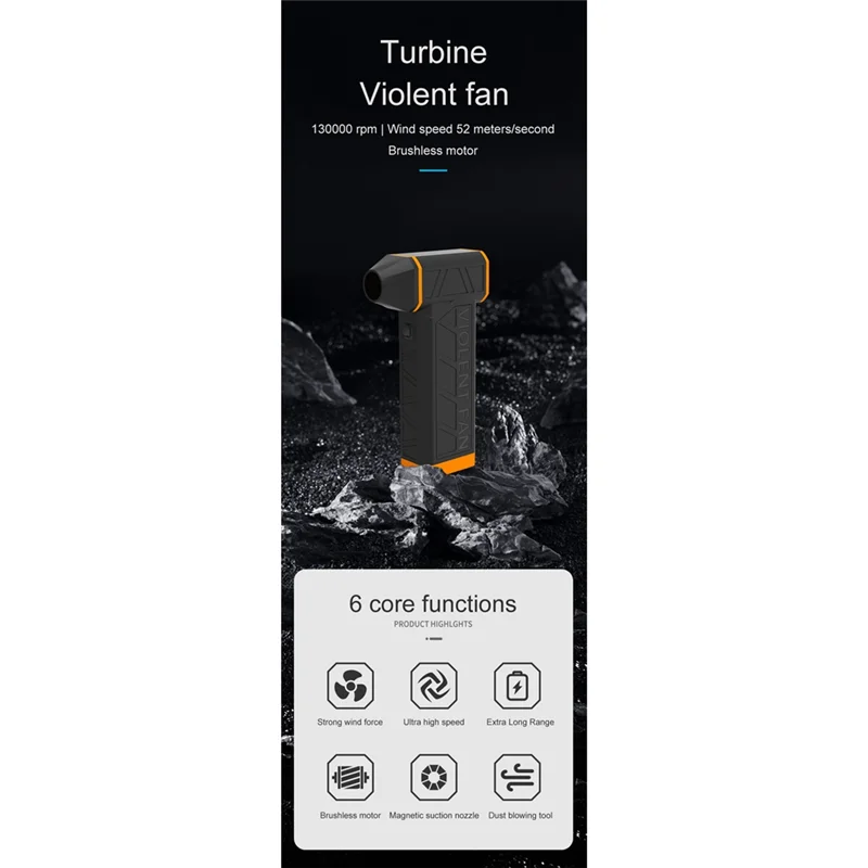 ABRB-X5 มือถือ Mini Turbo Jet พัดลม 130000RPM ความเร็วสูงรุนแรง Blower Compressed Air คีย์บอร์ดรถทําความสะอาดเครื่องมือ