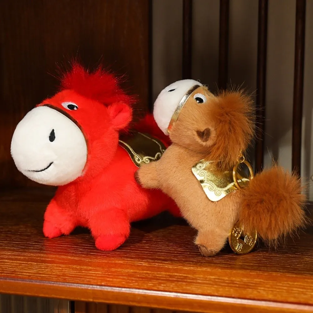 دمى التميمة 2026 الحصان أفخم دمية لطيف الإبداعية محظوظ الحصان ألعاب من القطيفة Kawaii رقيق زودياك المهر تمثال السنة الصينية الجديدة #5