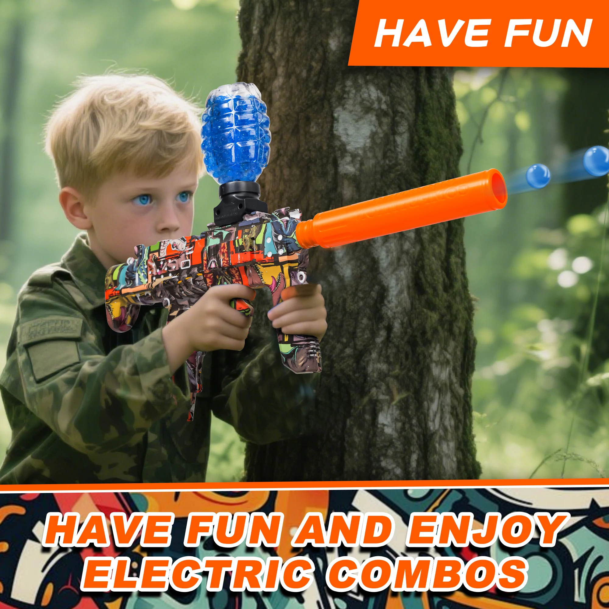 Electric Gel Ball Blaster, High-Speed Automatic Gel Ball Launcher – ideal for outdoor activities, shooting games