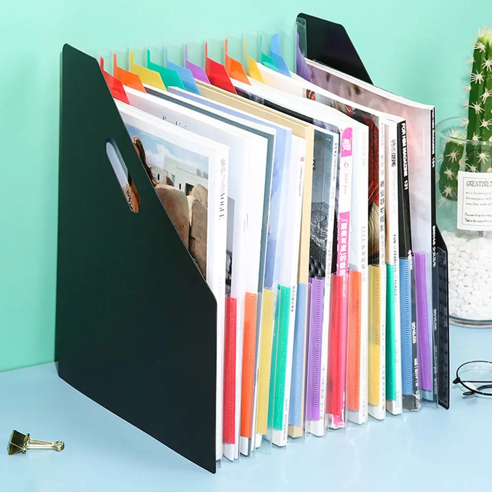 

Big Capacity Expandable Accordion File Folder Plastic Standing Receipt Organizer Document Holder Bill Organizer for Office Daily
