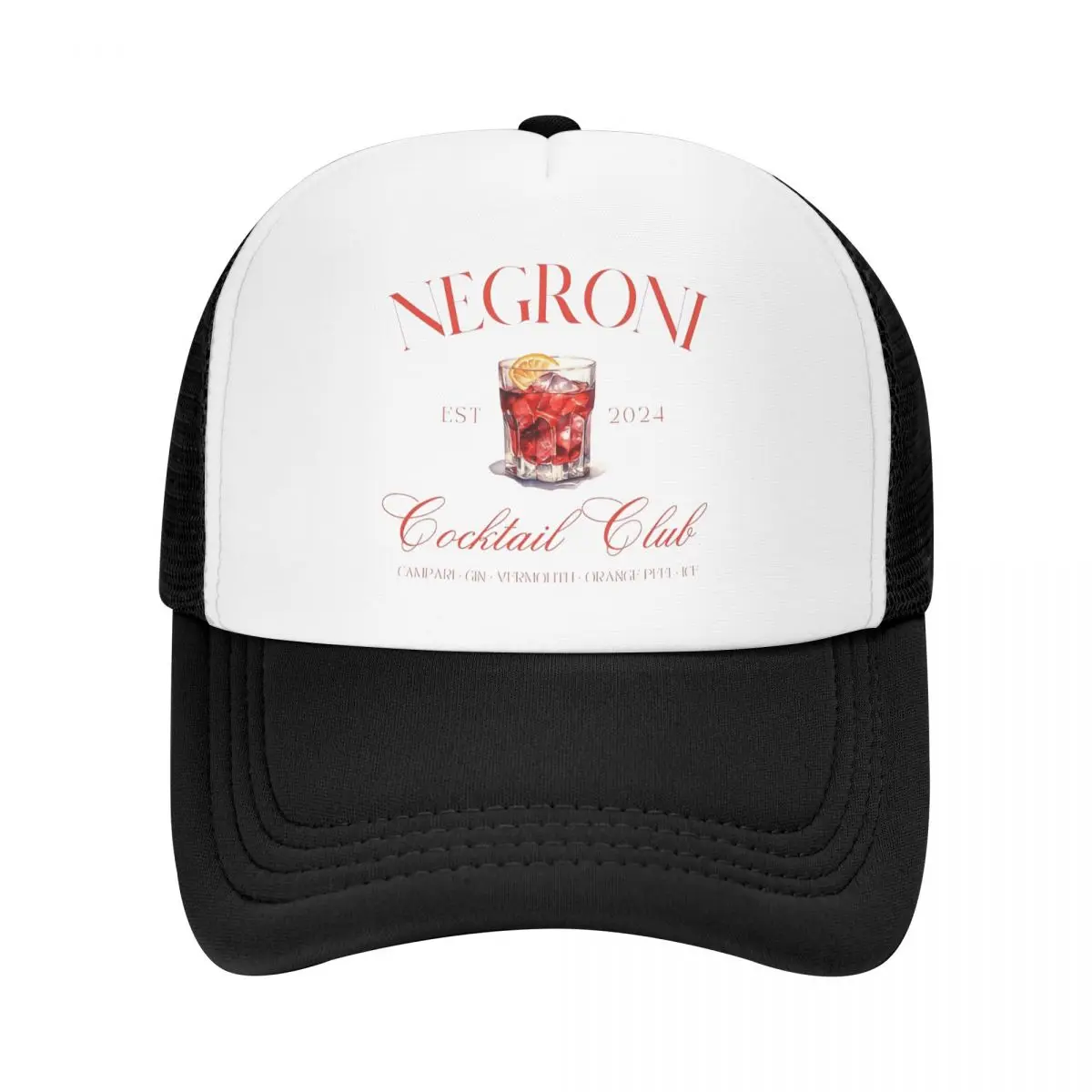 Vintage Negroni Social Club Zubehör Schaum Mesh Trucker Hut Sommer atmungsaktive Cocktail Club Mesh-Back Caps Freizeit verstellbar