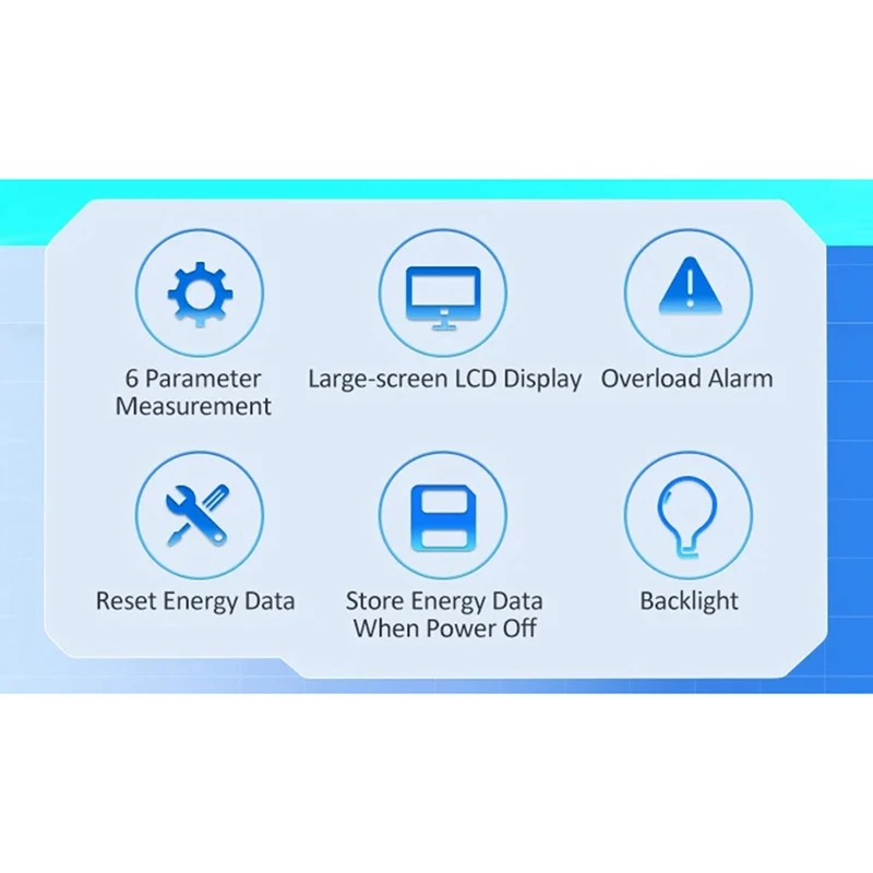 A73P-Peacefair PZEM-022 Digital Electronic Meter 6In1 Color LED Screen Single Phase Energy Meter Voltmeter Kwh Meter+Open CT