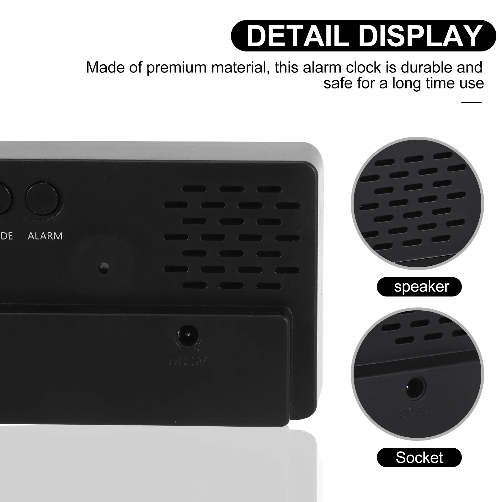 

1Set Modern LED Mirror Alarm Clock Clear Number Display for Dormitory Living Room Meeting Room Decorative Home Accessory