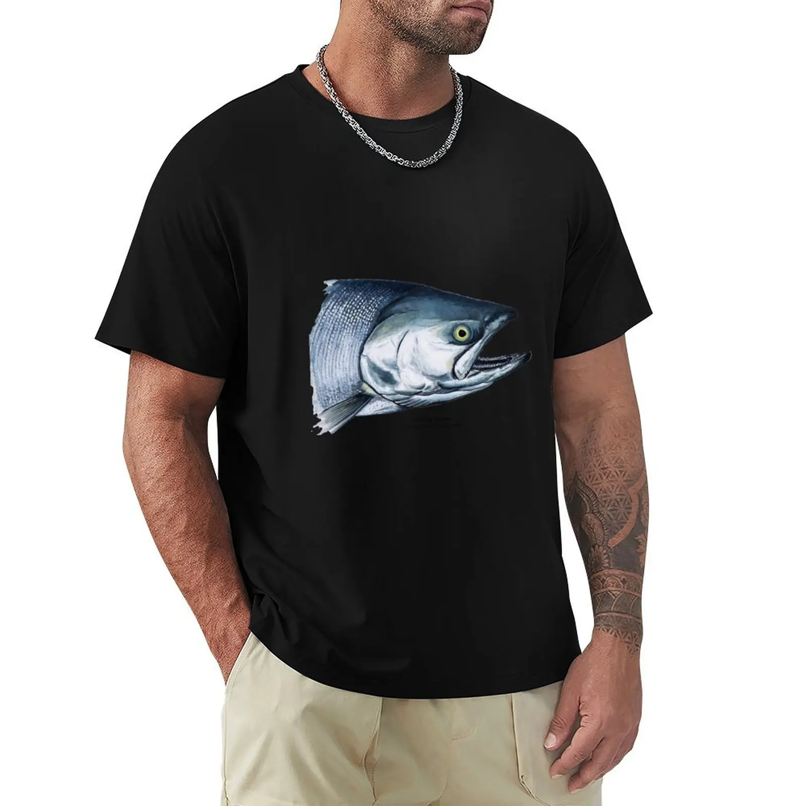 

Chinook Salmon T-Shirt Minimalist Graphic Tee Shirt