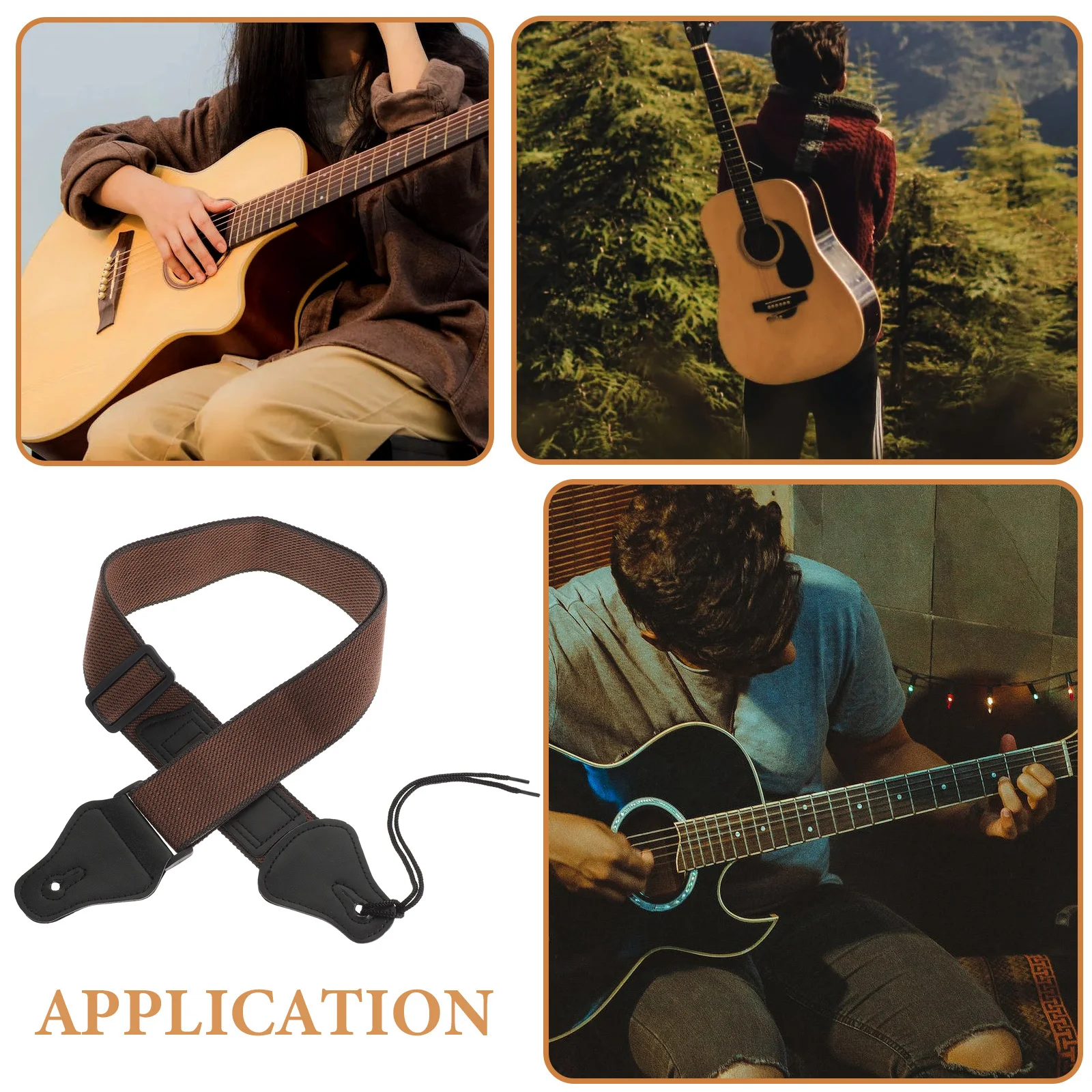 

1Pcs Versatile Guitar Strap High Quality Fabric Adjustable for Electric Acoustic Bass Instrument with Storage Function