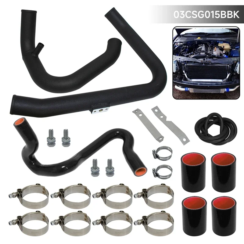 

Aluminum Intercooler Piping Pipe Kit Fit For Audi A4 Quattro B5 VW Passat GLS B5 1.8T 1996-2001 Bolt On Black