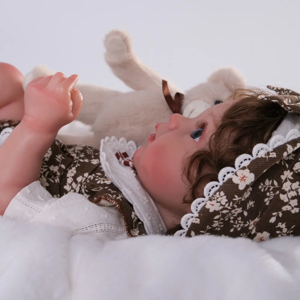 Cloveray 24 polegada realista reborn bebê boneca pano de vinil corpo bonito macio calmante boneca original de alta qualidade brinquedo artesanal presente do miúdo