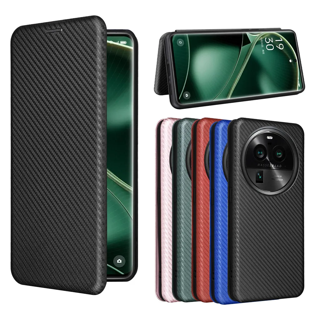 ل ممن لهم البحث X6 حالة فاخرة الوجه ألياف الكربون الجلد الامتزاز المغناطيسي الحال بالنسبة ممن لهم البحث X6 برو X 6 FindX6 أكياس الهاتف