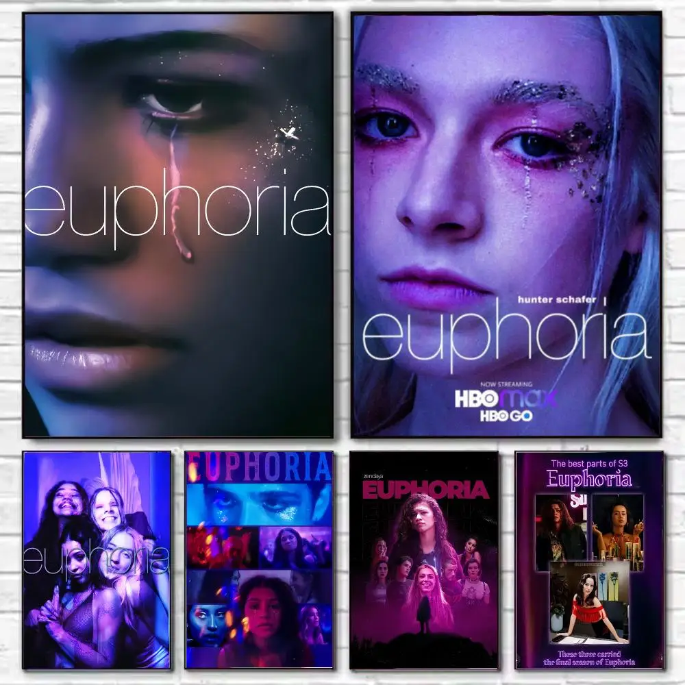 Affiche de la célèbre série télévisée E-Euphoria, art mural artistique haute définition pour salon, chambre à coucher, café, décoration de la maison, cadeau élégant