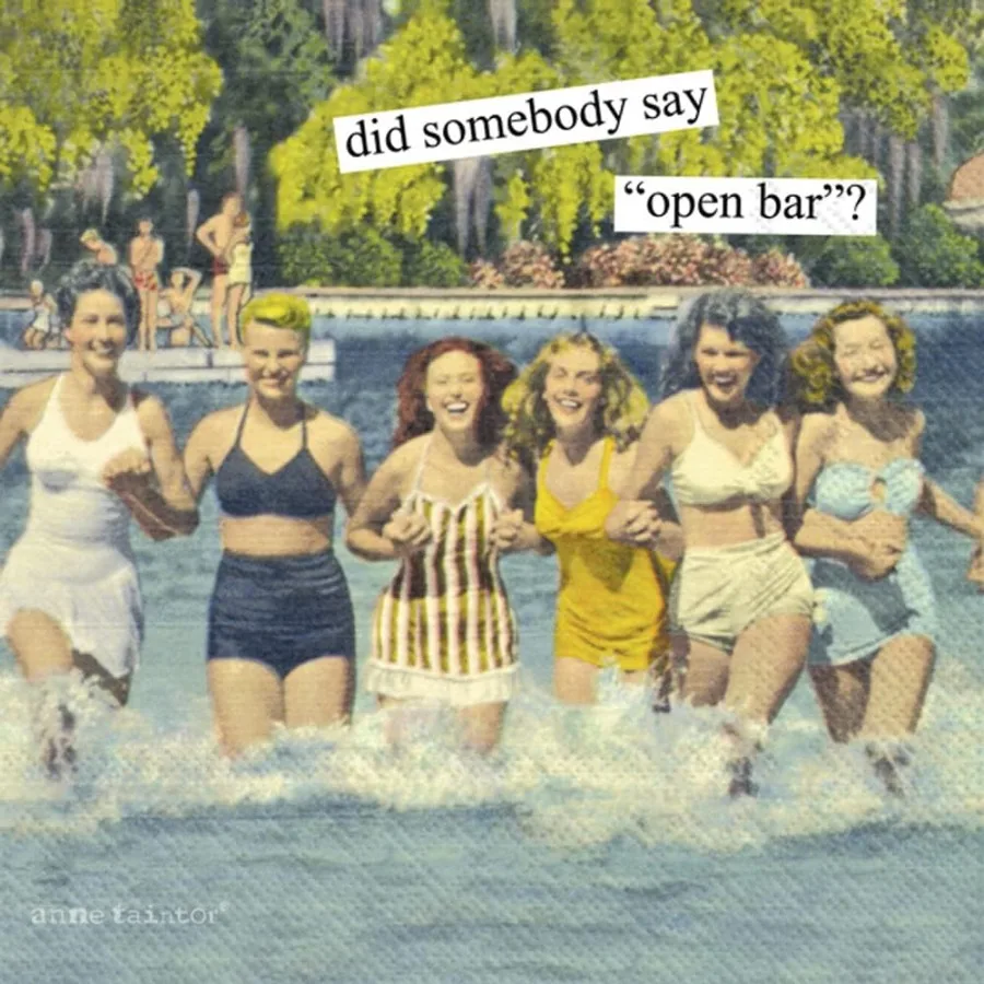 

Boston Intertiol Anne Taintor, 20 шт., одноразовые 3-слойные ретро-коктейльные бумажные палочки для вечеринок, открытый бар 5 x 5 дюймов