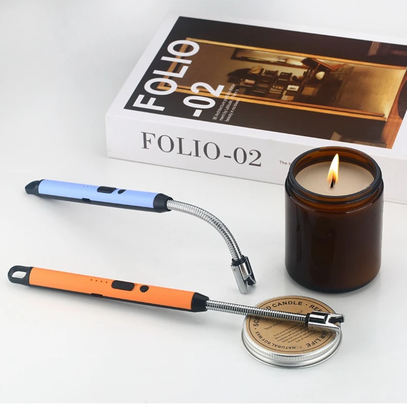 Metal Electric Single Arc Pointing Gun Flameless Candle Pulse Gun Gas Stove Cigarette Lighter Kitchen Tools USB Charging Lighter
