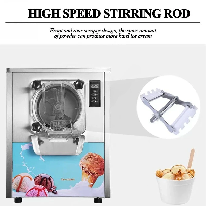 Hard Ice Cream Machine 12-16L/h Commercial Fully Automatic Large Capacity Scoop Ice Cream Machine Freezing Equipment