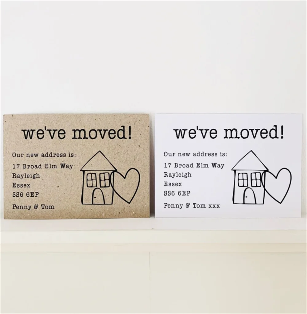 50pcs New Address Cards New Home Announcement Postcards New Home Notecards & Envelopes We've Moved Cards Kraft Brown or White