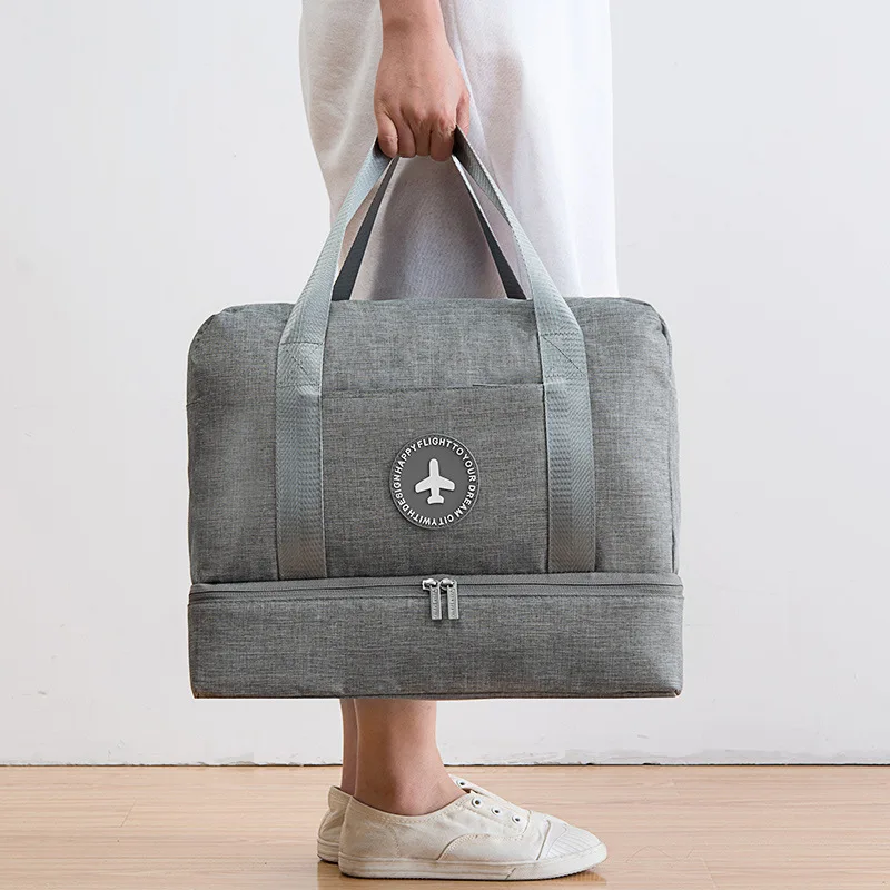

Wear-resistant Oxford large capacity fitness handbag dry and wet separation partition storage shoes warehouse travel bags