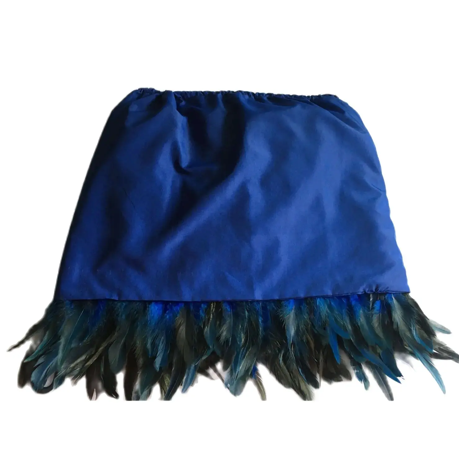 Real Natural Feather Skirt for Women, Multi-Color, Elastic Waist, Dress Costume, Cosplay Cloth, Royal Blue, 210711
