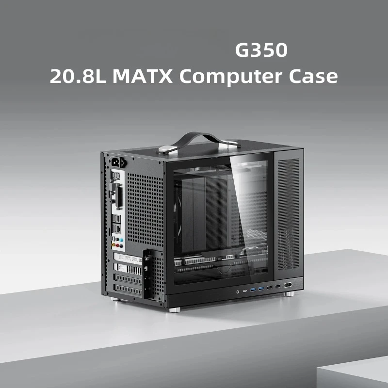 G350 MATX Chassis, Tempered Glass/MESH Selectable, Support Back Connect MB, 340mm GPU, ATX PSU, Up to 5 Cooling Fans