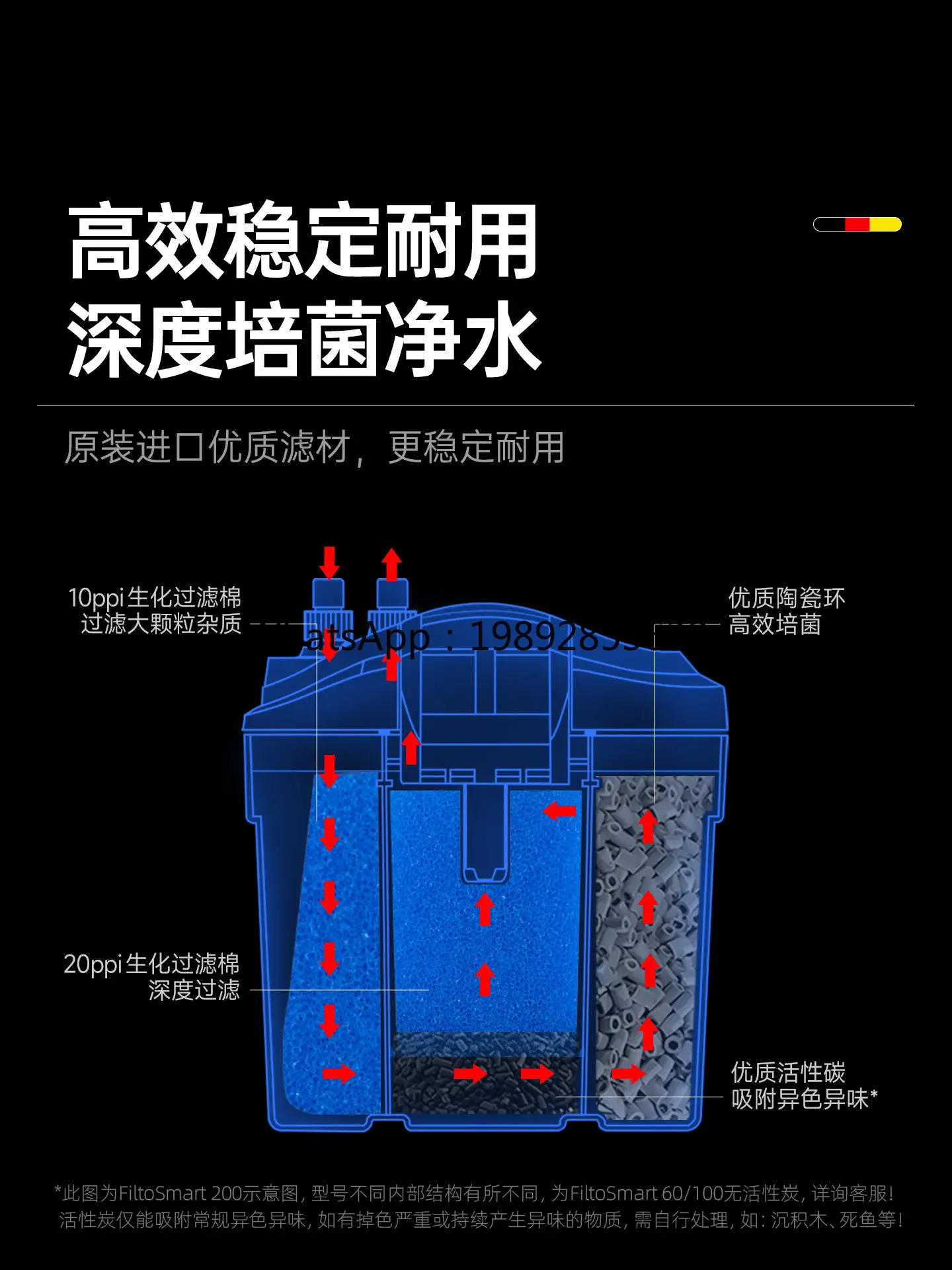 X-17 fish tank oxygen filter integrated machine water purification circulation system three-in-one filter
