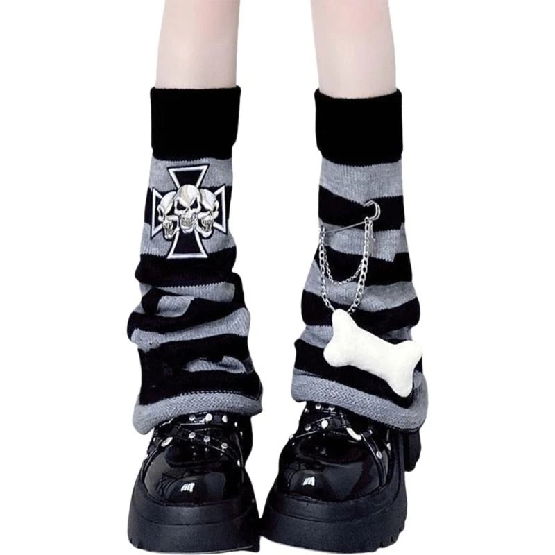 

Harajuku Skull Boot Cover для женщин для женщин.