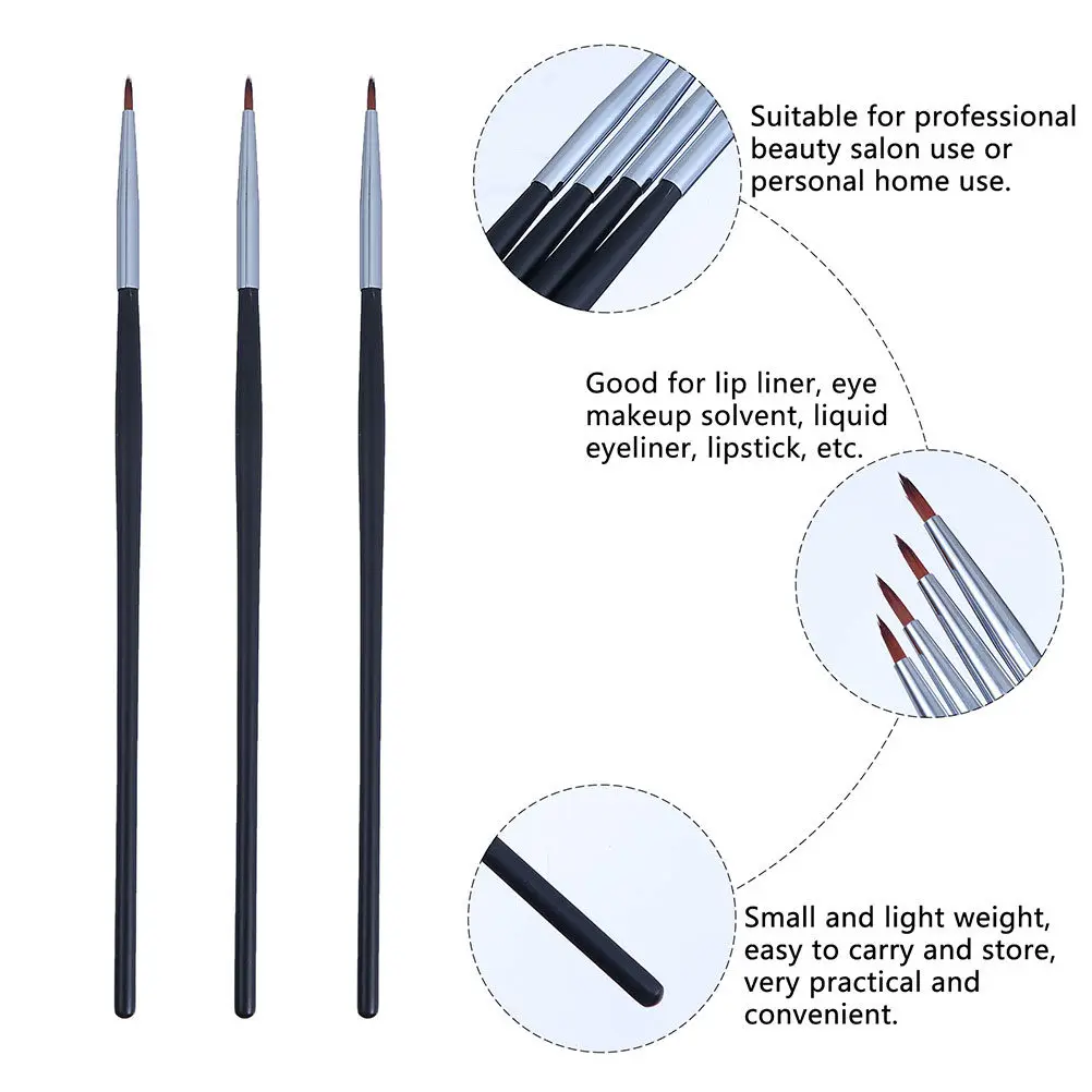 5-teiliger Make-up-Eyeliner-Applikator-Pinsel mit doppelter Funktion für Lippen und Augen, weiche Haptik, sicheres Material, tragbare Größe, ideal für Reisen