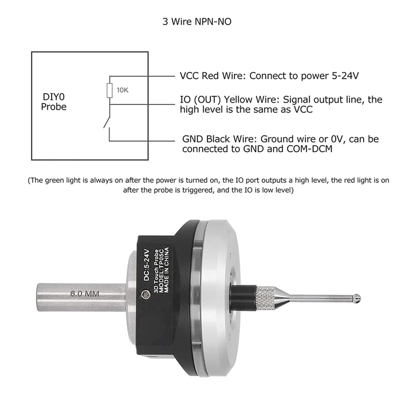 CNC 3D Edge Finder,Waterproof 3D Edge Locator With Tungsten Steel Tip For X,Y And Z Axis,For Mach3,Forgrbl CNC Equipment