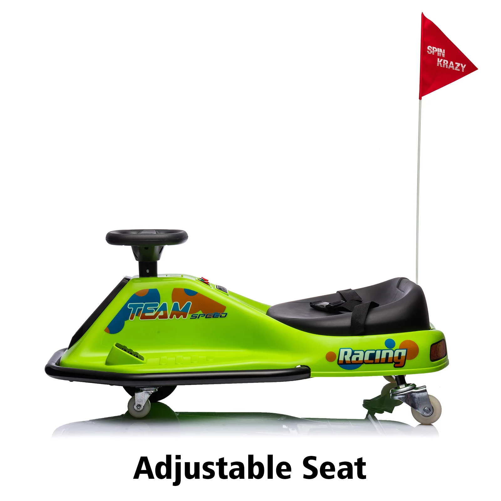 Go Kart électrique 24V pour enfants, vitesse maximale de 5 MPH avec système de dérive, rapport de direction 1:1, batterie et chargeur rechargeables, poids de 120 lb