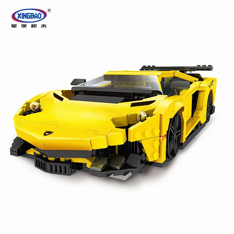 Awesome Creative MOC Car Series The Yellow Flash Racing Car Set Building Blocks Bricks Home Decoration for Kids Gift