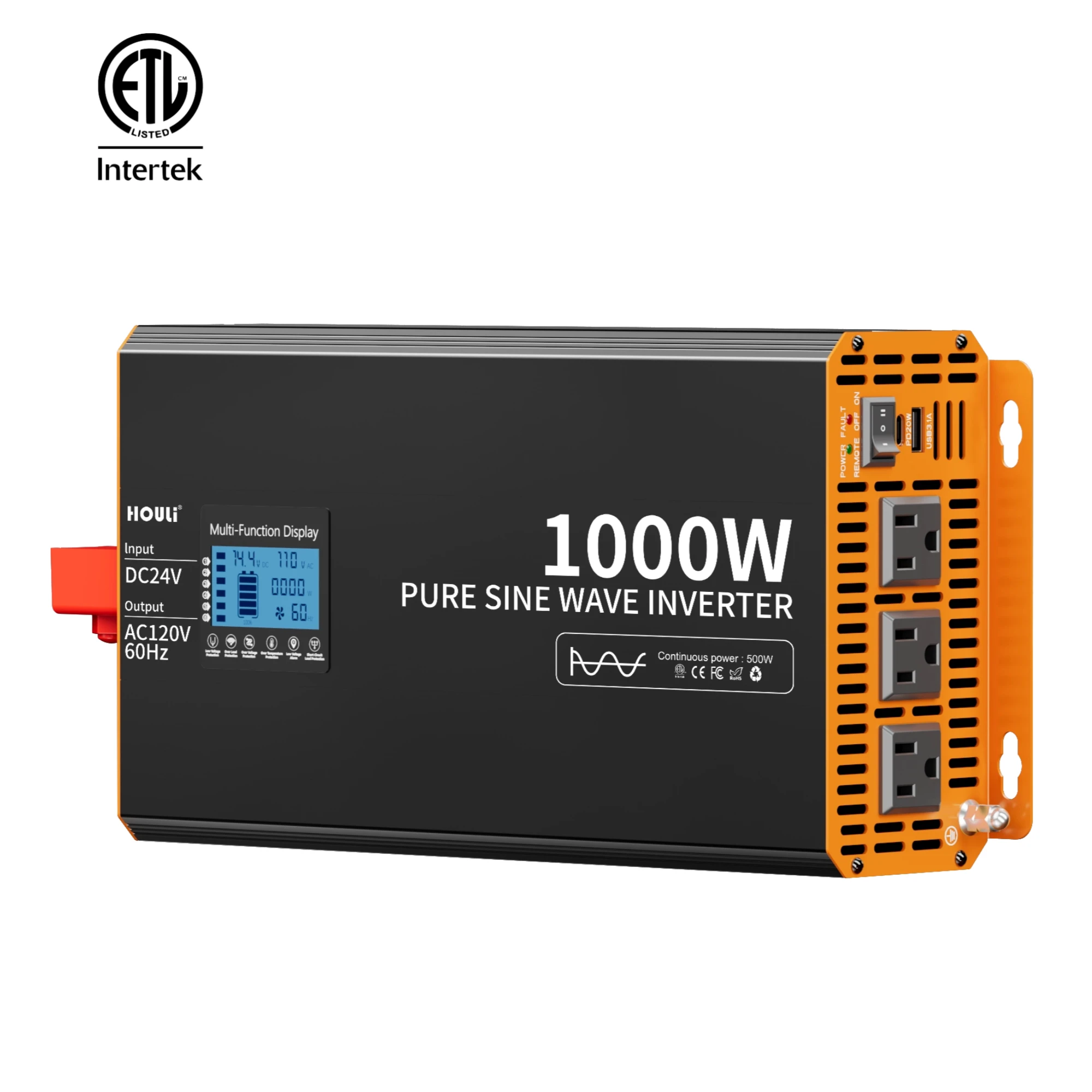 1000W Pure Sine Wave Inverter 12v 24v to 110v Ac ETL | Inversor 12v 110v 1000w